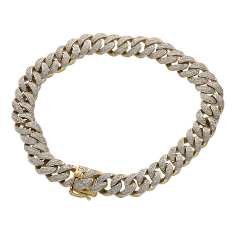 10K yellow gold Miami Cuban link bracelet with 2.25 CTW natural diamonds on white background showing luxury craftsmanship