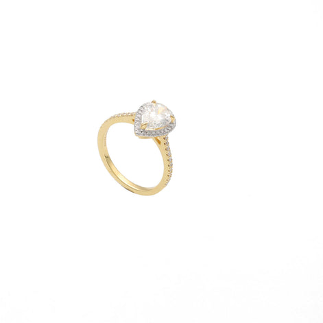 1.55 Carat Oval Cut Lab Diamond Engagement Ring 14K Yellow Gold - VS Clarity