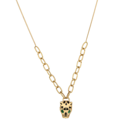 14 Karat Gold  & CZ  Rolo Necklace