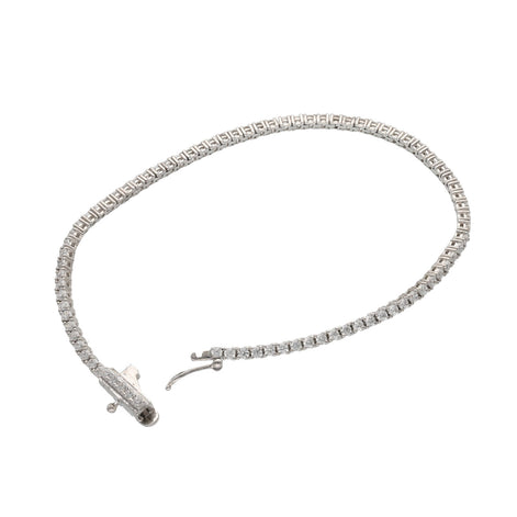 14K White Gold Cz Tennis Bracelet 2x7