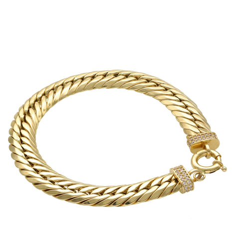14 Karat Gold & CZ Italian Miami Bracelet