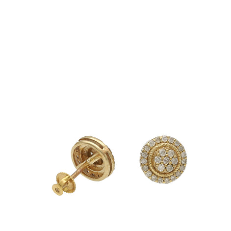 Men's 10K Gold Diamond Stud Earrings with Secure Screw Back Closure