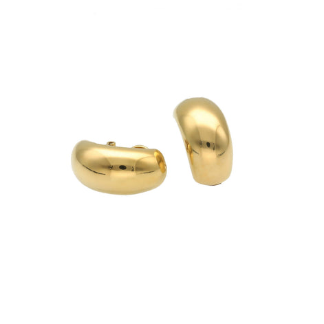10 Karat Gold Plain Shells Clip Earrings