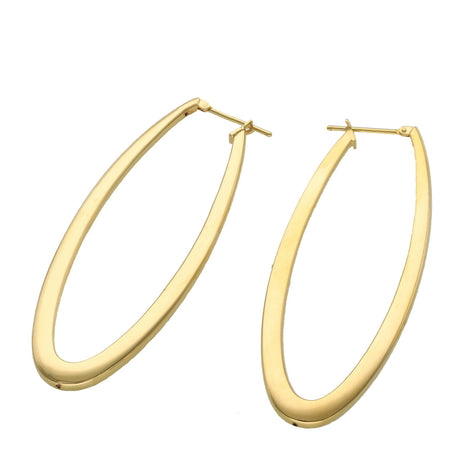 14 Karat Gold Oval Hoops Earrings