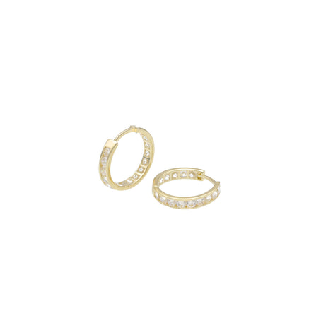 14 Karat Gold & Cz hoops Earrings