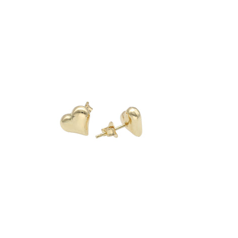 14 Karat Gold Heart Stud Earrings