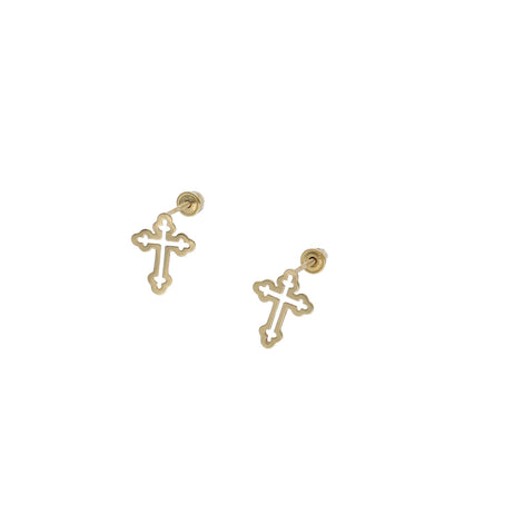 14 karat Gold Cross Stud Earrings
