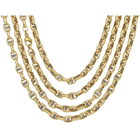 10 Karat Two Tone Gold Mariner Chains