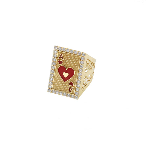 10 Karat Gold  Ace of Hearts Ring