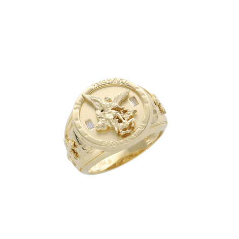 10 Karat Gold St Michael Ring