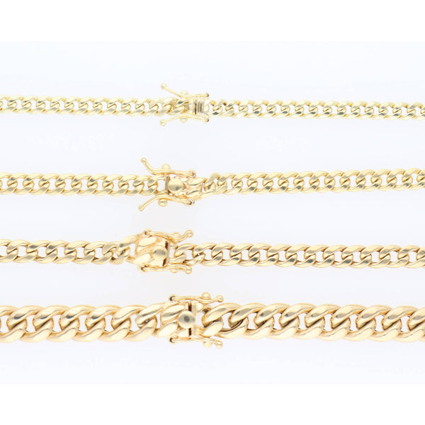 10 Karat Solid Gold Miami Cuban Link Chain Box Lock Veka Jewelry