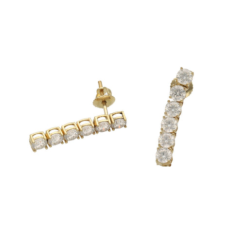 10 Karat Gold Moissanite Tennis Stud Earrings