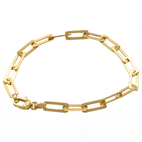 14 karat Gold paper Clip Flat Bracelet