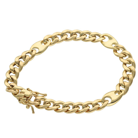 10 Karat Gold Miami Cuban Link Puff Mariner Bracelet Box Lock