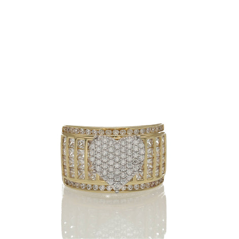14 Karat Gold & cz Engagement Heart Ring
