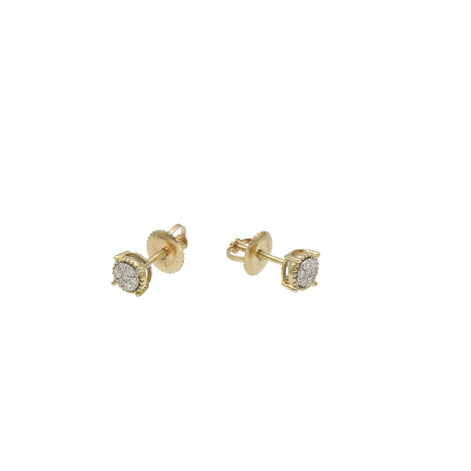 10 Karat Gold 1/10 Stud Diamond Round Earrings