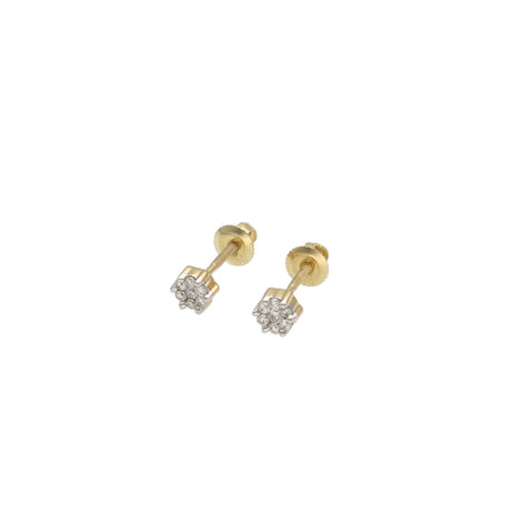 10 Karat Gold  1/6 CTW Diamond Flower Stud Earrings
