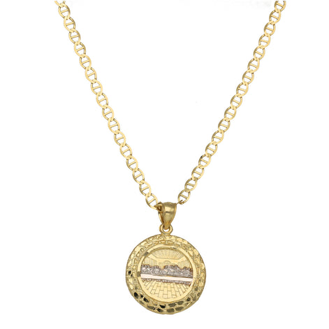 10 Karat Gold Mariner Chain with Last Supper Medal