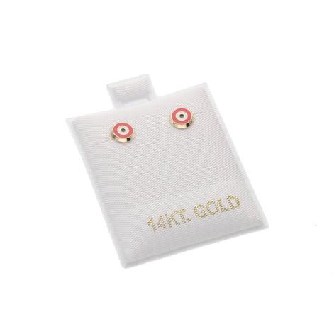 14 Karat Gold Red Eye Earring
