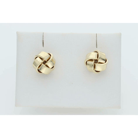 10 Karat Gold Plain Knots Earrings W: 2.1
