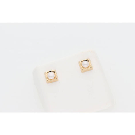 14 Karat Gold Square Stud Earring