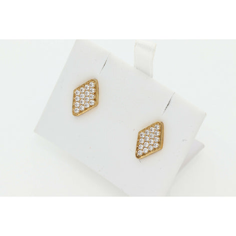 10 Karat Gold & Cz Rhombus Earrigs W: 2.1