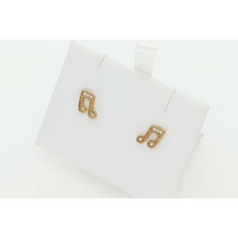 10 karat Gold Musical Earrings W: 1.1