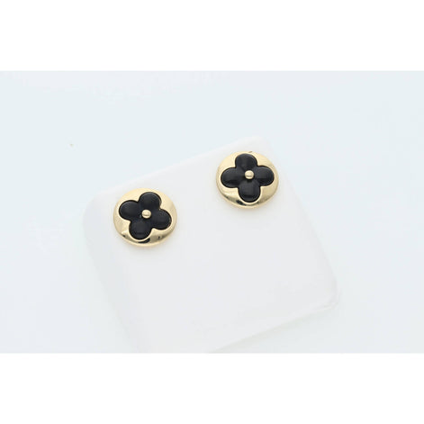 14 Karat Gold Flower Stud Earring W:2.7