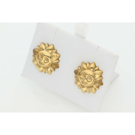 10 Karat Gold Sun Earrings W: 3.2