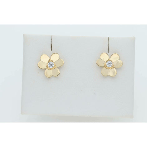 14 karat Gold Flower Earrings W:1.8