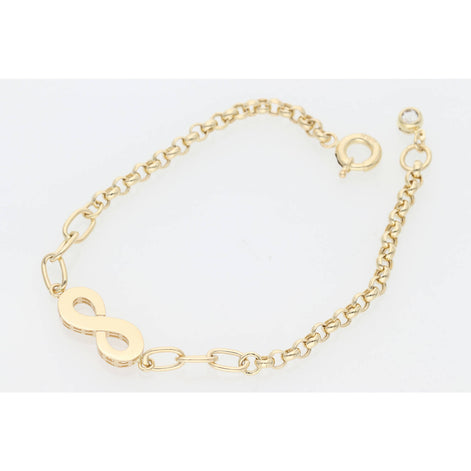 14 karat Gold Infinity Rolo Bracelet 2.7 x 7 W:3.5