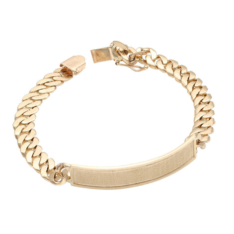 Gold Cuban Link ID Bracelet