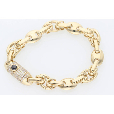 14K G & CZ Puff Mariner Brac 9.8 x 7
