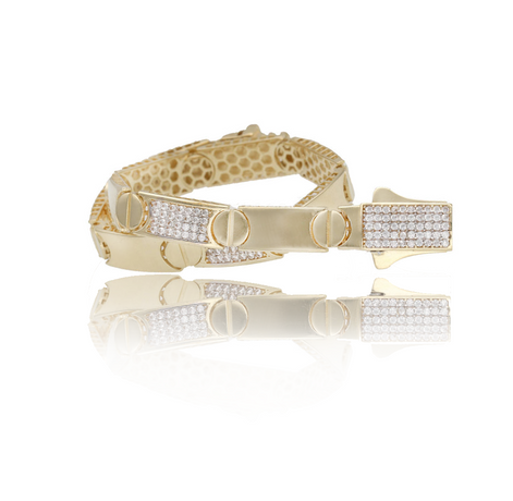 14 Karat Gold Screw Head Fancy Bracelet