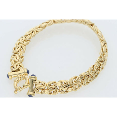 14 Karat Gold Byzantine Bracelet