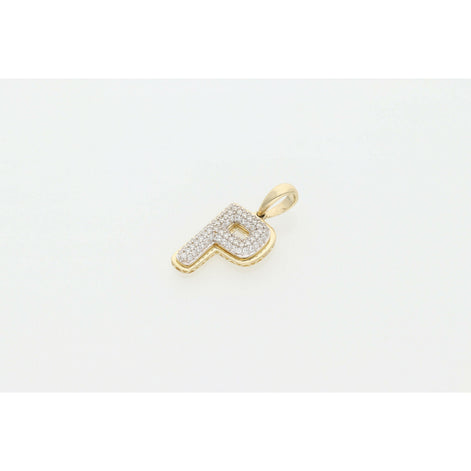 10K Gold Cz Letter Fancy Bubble