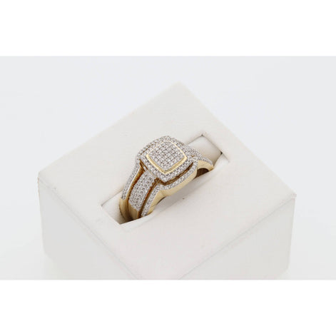 Diamond Micro Pave Bridal Set Ring 10 Karat Gold 1/2ctw