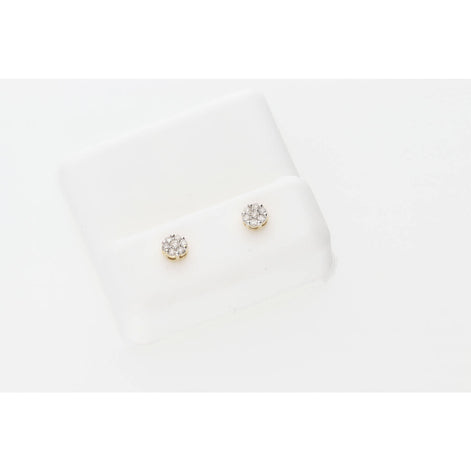 10 Karat Gold 0.16ctw A25Diamond Flower Earring