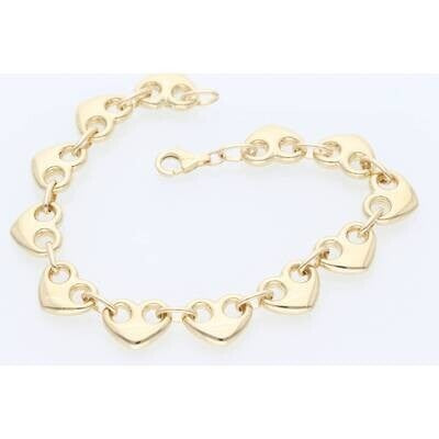 14K G Puff Mariner Heart Brac 9.4x7 W:6.8