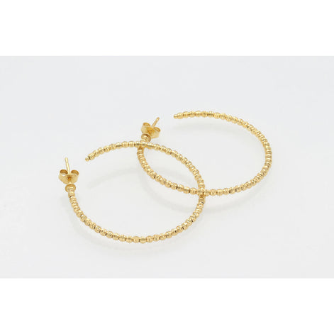 Gold Moon Hoop Earrings