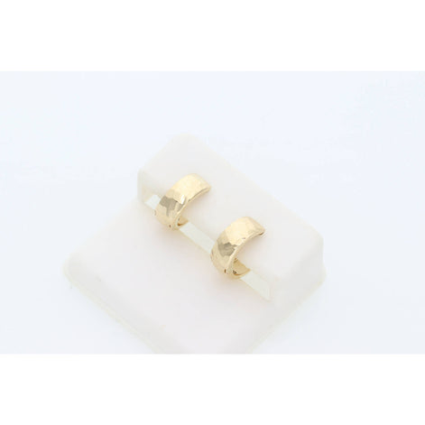 14K Gold Disco Style Huggie Hoop  Earrings W:1.2