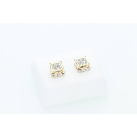 10 Karat Gold 16ctw Diamond Octagon Stud Earring