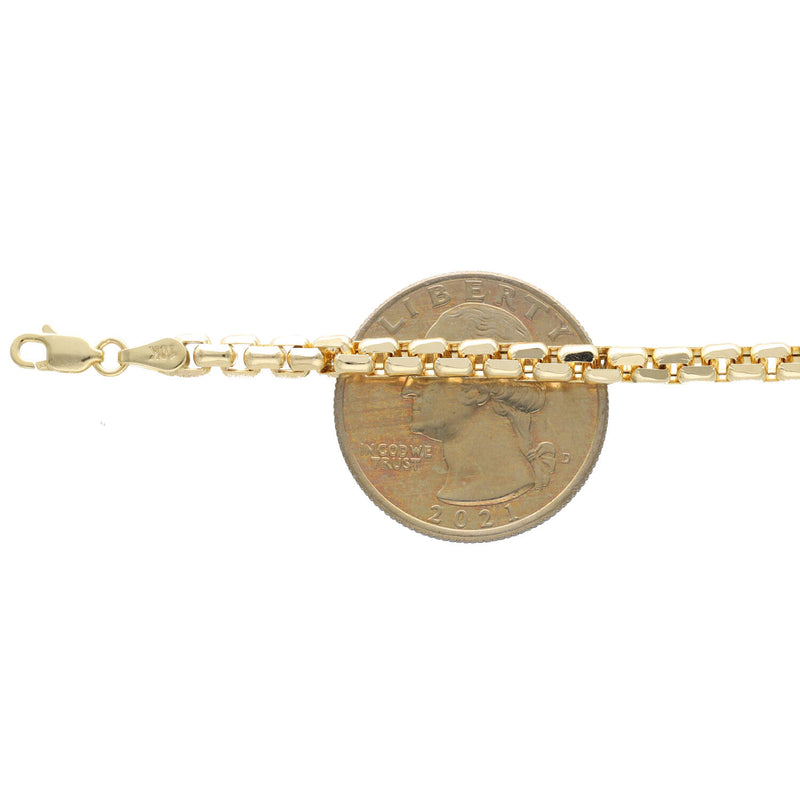 Venetian Gold Anklet compared to 25 USA Cent.