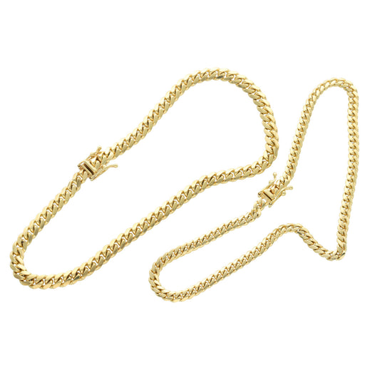 10 Karat Gold Anklet Miami Cuban link with box lock  in 3mm and 4mm widths 