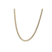 Authentic 10K two tone gold round Franco chain 4mm isolated on white background | Veka Jewelry