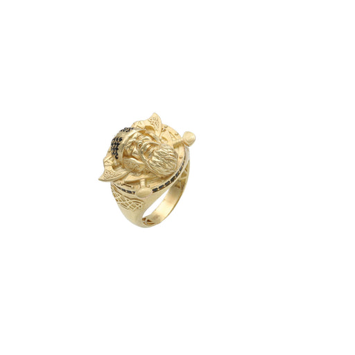 10k-mens-gold-viking-ring-black-stones on a white background.