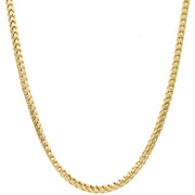 Authentic 10 karat yellow gold hollow Franco chain necklace craftsmanship and link pattern