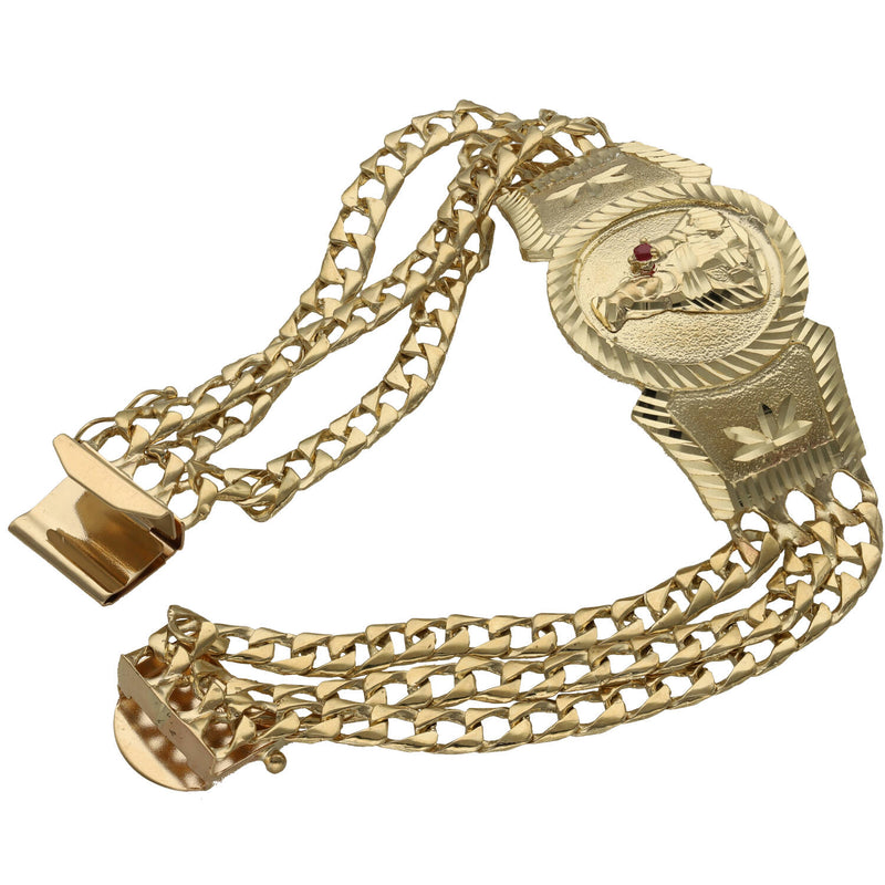  10k Real Gold Valentino bracelet with Sta Barbara tag in the center, and with a secure clasp lock.