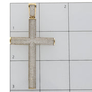 10k Real Gold cross pendant with Stones in a ruled background as a size reference