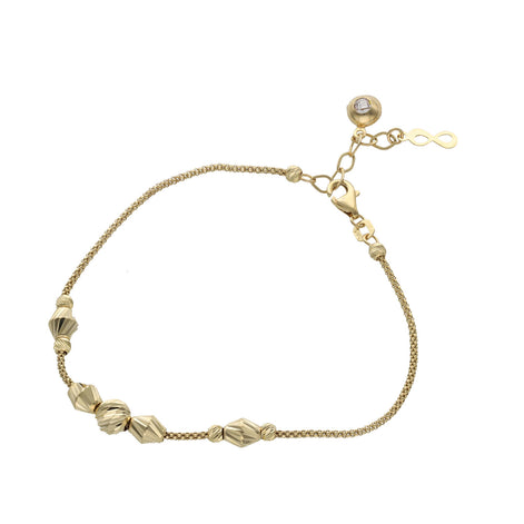 4K yellow gold bowtie bracelet for women with delicate chain and bow design on white background